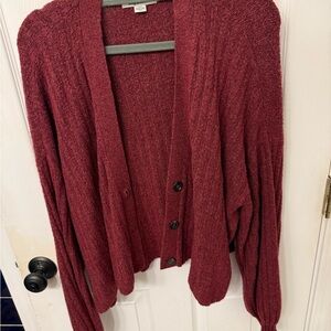 American Eagle Outfitters Maroon Cardigan